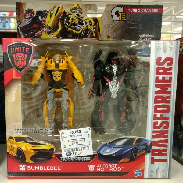 The Last Knight Autobots Unite Turbo Changer Hot Rod And Bumblebee Two Pack Hitting US Discount Retail (1 of 1)